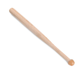 Wooden baseball bat isolated on white. Sports equipment