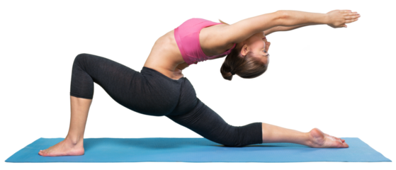 Fit woman doing stretching exercises