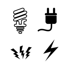 Electric icons set. Black on a white background.eps