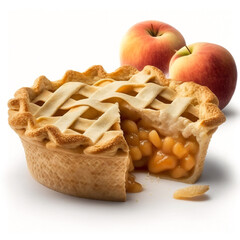 Fototapeta na wymiar apple pie lattlice crust with apples generated by midjourney ai