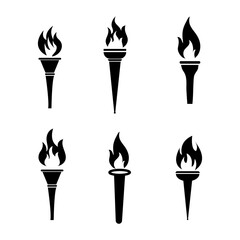 Torch icons set . vector fire torch icon illustration on white background..eps