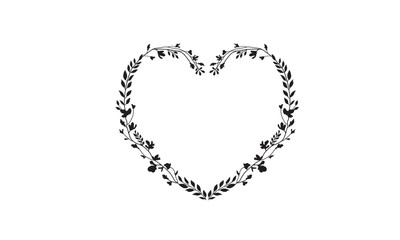 Floral Heart Wreath Vector
