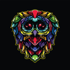lolipop colorful decorative owl pattern mascot