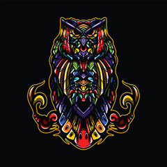lolipop colorful decorative owl pattern mascot