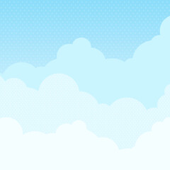 もくもくした雲と青空　背景素材（正方形）