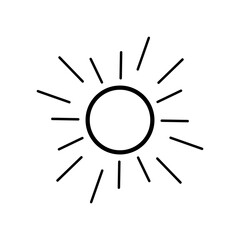  Line sun icon illustration isolated vector sign symbol on white background..eps