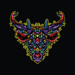 lolipop colorful decorative reindeer pattern mascot