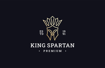 King spartan simple logo design luxury design