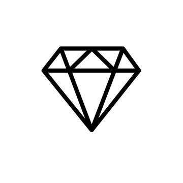 Outline diamond web icon ilustration trendy style on white background..eps
