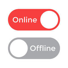 Online offline switch icon vector. On off slider concept