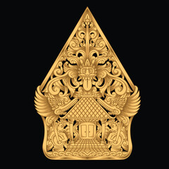 Vector illustration, Gunungan wayang  gold