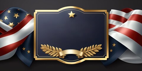 Luxury Memorial Day banner whit copy space, USA Veterans day background, Template for horizontal banner, Veteran's day poster. space for text. by ai generative