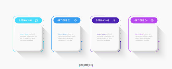 Vector Infographic label design template with icons and 4 options or steps. Can be used for process diagram, presentations, workflow layout, banner, flow chart, info graph.