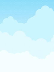 もくもくした雲と青空　背景素材（縦向き）