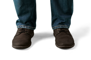 Human legs with jeans and sneaker shoes