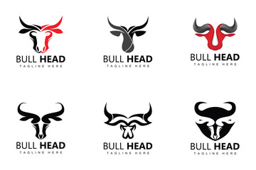 Bull Head Logo, Farm Animal Vector, Livestock Illustration, Company Brand Icon