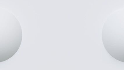 球体がデザインされた余白の広い白い3D背景テンプレート素材