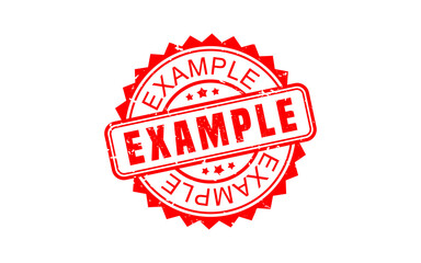 EXAMPLE rubber stamp with grunge style on white background