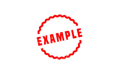 EXAMPLE rubber stamp with grunge style on white background