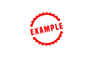 EXAMPLE rubber stamp with grunge style on white background
