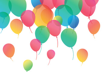 Confetti background with Party poppers and air balloons isolated. Festive vector illustration.Lettering Happy Birthday To You