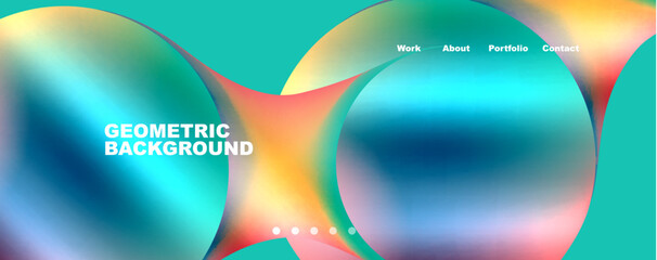 Round shapes and circles geometric abstract background. Vector Illustration For Wallpaper, Banner, Background, Card, Book Illustration, landing page