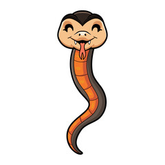 Cute golden crowned snake cartoon