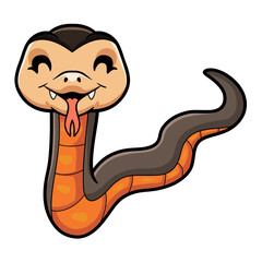 Cute golden crowned snake cartoon