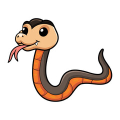 Fototapeta premium Cute golden crowned snake cartoon