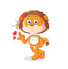 lion flirting illustration. character vector