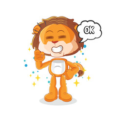lion agree mascot. cartoon vector