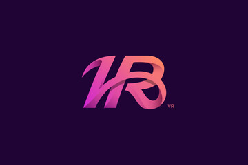 Letter V and R Monogram Logo Design Vector