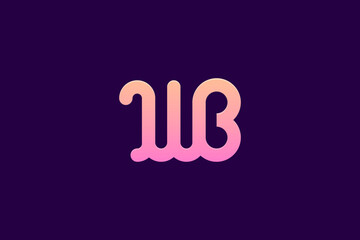 Letter W and B Monogram Logo Design Vector