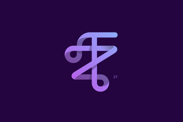 Letter Z and F Monogram Logo Design Vector