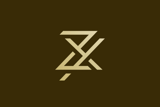 Letter Z and X Monogram Logo Design Vector