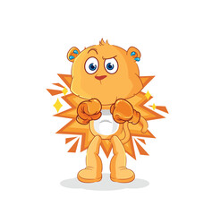 lioness boxer character. cartoon mascot vector