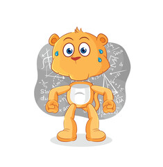 lioness thinking hard vector. cartoon character