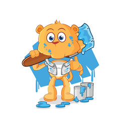 lioness painter illustration. character vector