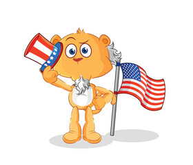 lioness uncle sam character. cartoon mascot vector