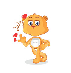 lioness flirting illustration. character vector