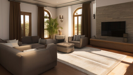 Mansion Living Room of Prestige, Generative AI