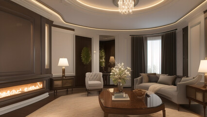 Fototapeta premium Enchanting Living Room in a Mansion, Generative AI