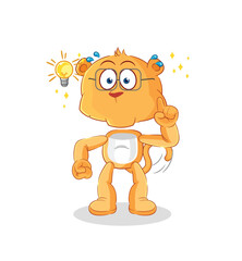 lioness got an idea cartoon. mascot vector