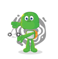 turtle hypnotizing cartoon. cartoon mascot vector