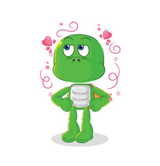 turtle shy vector. cartoon character