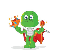 turtle king vector. cartoon character