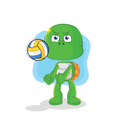 turtle play volleyball mascot. cartoon vector