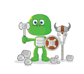 turtle viking with an ax illustration. character vector