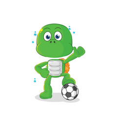 turtle playing soccer illustration. character vector