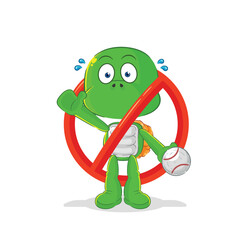 Naklejka premium say no to turtle mascot. cartoon vector